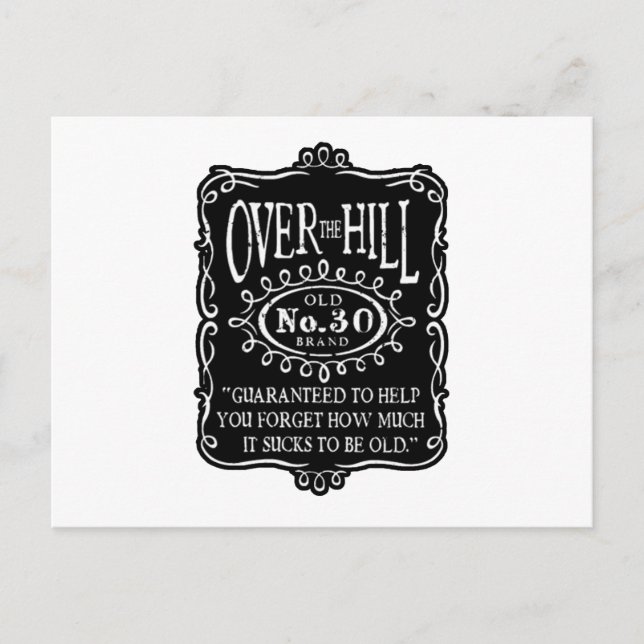 Over The Hill 30th Birthday Postcard (Front)