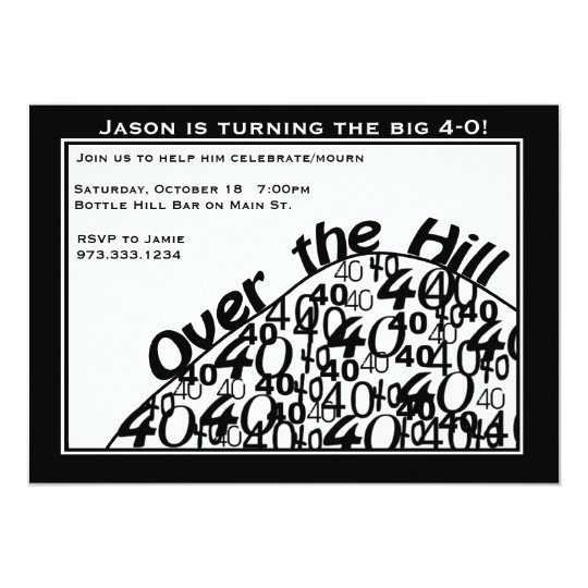Over the Hill 40th Birthday Party Invitation