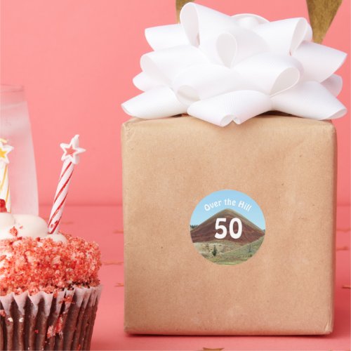 Over the Hill 50th Birthday Classic Round Sticker