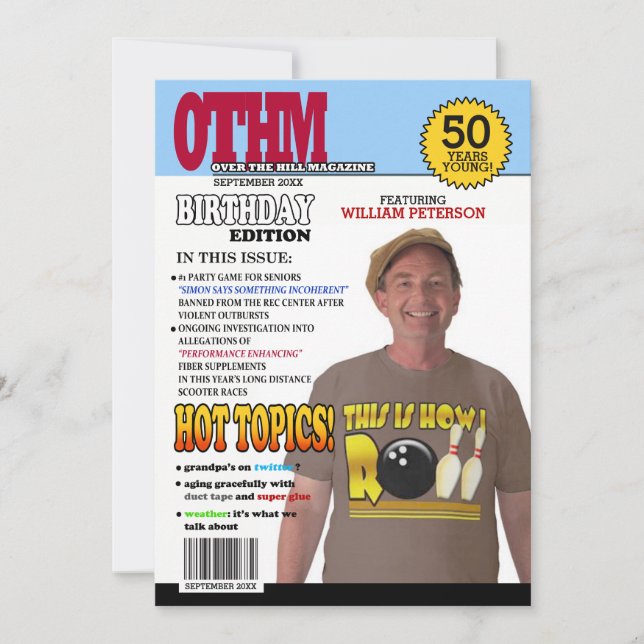 Over the Hill 50th Birthday Invitations (Front)