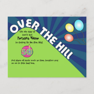 Over the Hill 50th Birthday Invite Customize Text