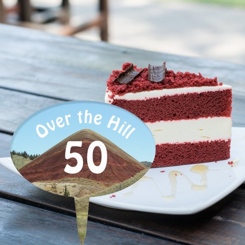 Over the Hill 50th Birthday Milestone Cake Topper
