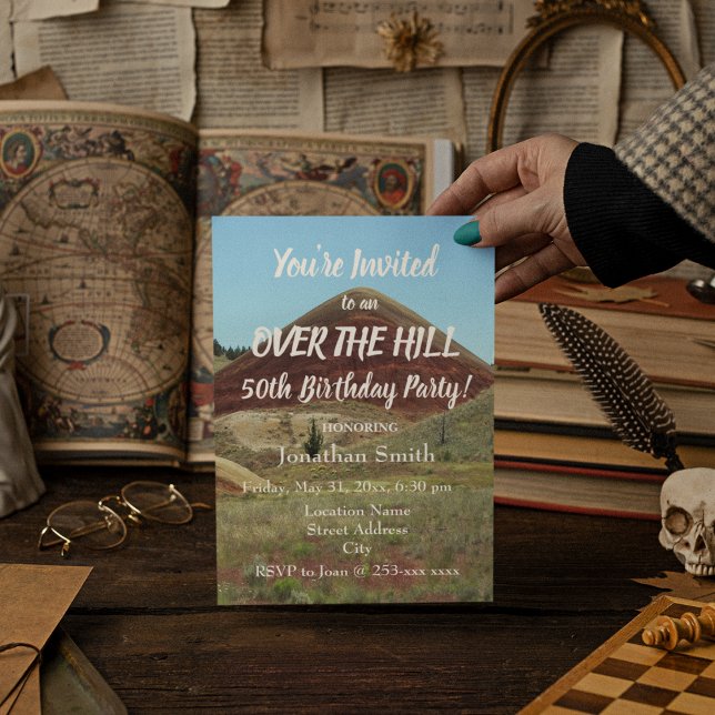 Over the Hill 50th Birthday Party Invitation (In Situ)