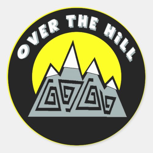 Over The Hill 50th Birthday Sticker