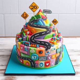OVER THE HILL BIRTHDAY CAKE CARD