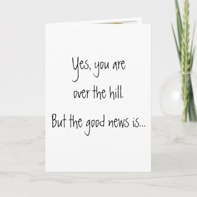 Over the hill - birthday card (Front)