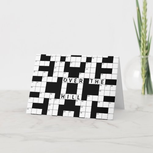 Over The Hill Birthday Crossword Puzzle Card