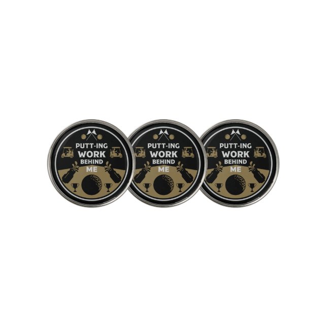 Over The Hill Birthday Golfer Golf Ball Marker (3 Up)