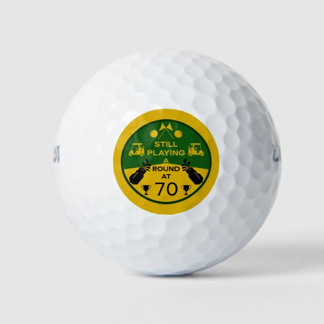 Over The Hill Birthday Golfer Golf Balls (Front)