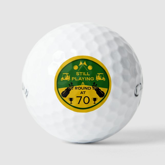 Over The Hill Birthday Golfer Golf Balls (Front)