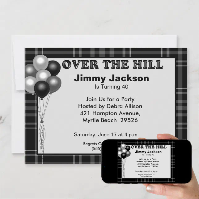 Over the Hill Birthday Invitations Zazzle