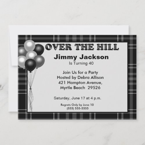 Over the Hill Birthday Invitations
