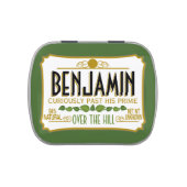 Over the Hill Birthday Party Favor Jelly Belly Tin (Top)