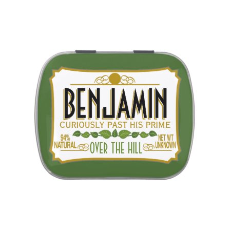 Over The Hill Birthday Party Favor Jelly Belly Tin