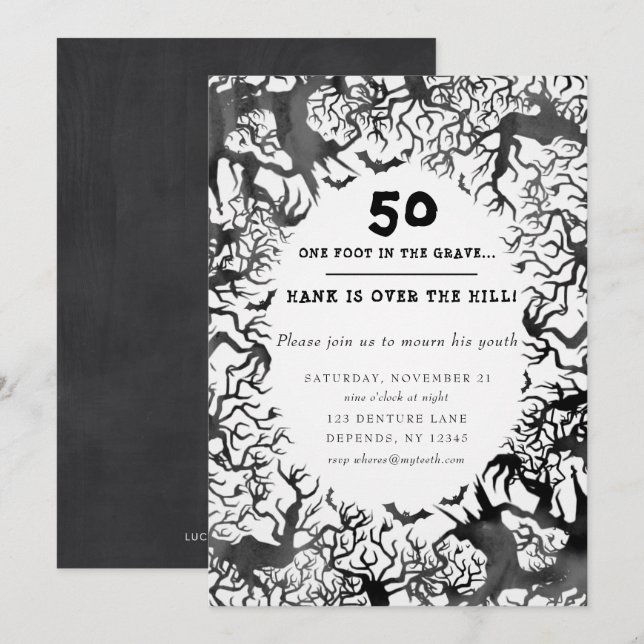 Over the Hill Birthday Party Invitation (Front/Back)