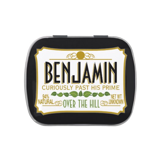 Over the Hill Birthday Party Mints Jelly Belly Candy Tin (Top)