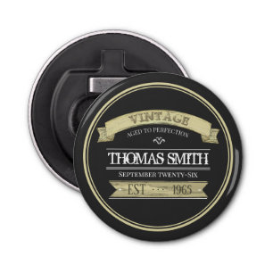 Over the hill Birthday Rustic Personalized gift Bottle Opener