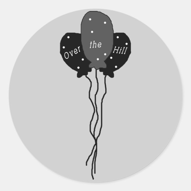 Over the Hill Birthday stickers (Front)