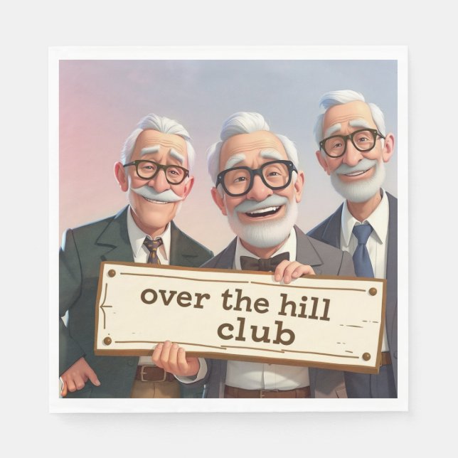 Over The Hill Club Napkins (Front)