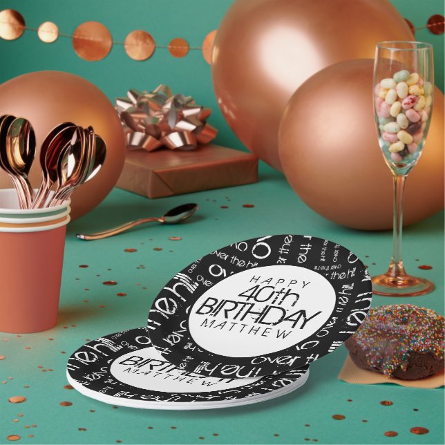 Over the Hill Custom Age and Personal Name Paper Plates (Multi)