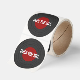 Over the Hill Custom Vinyl Rock N Roll Record Classic Round Sticker