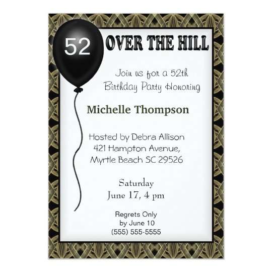 Over the Hill Customizable Age Birthday Invitation Zazzle