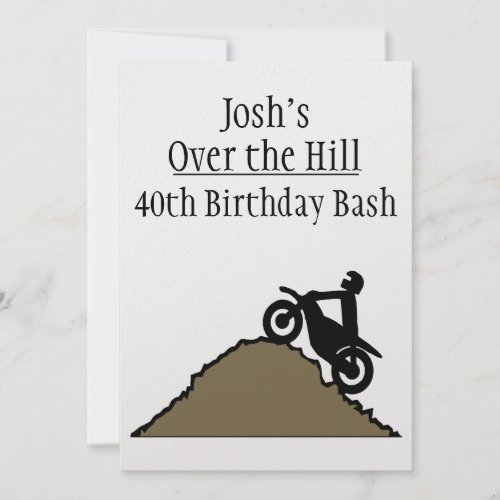 Over The Hill Dirt Bike Rider CSTM Invitation