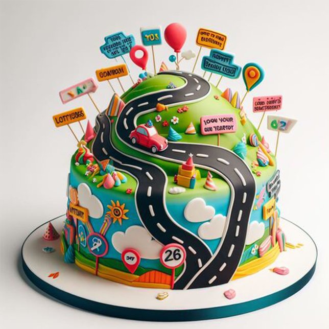  OVER THE HILL FUN BIRTHDAY CAKE CARD (Creator Uploaded)