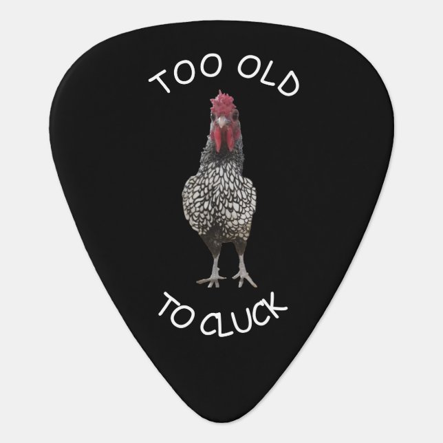 Over The Hill Funny Birthday Rooster Guitar Pick (Front)