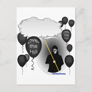 Over the Hill Grim Reaper birthday Postcard