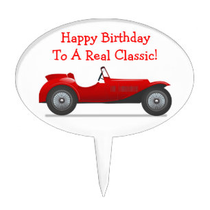 Over The Hill Happy Birthday Old Classic Coup Car Cake Topper