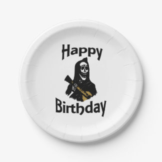 Over the Hill Happy Birthday White Paper Plates