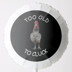 Over The Hill Rooster Birthday Party Black Large Balloon