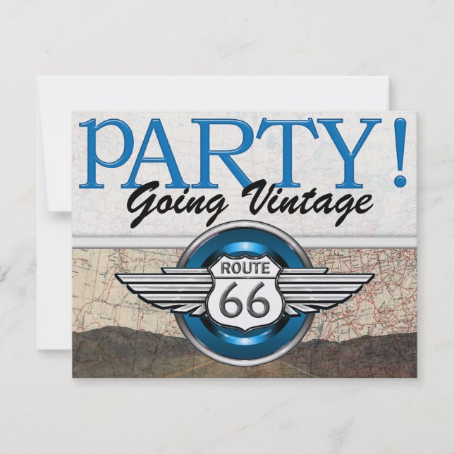 Over the Hill - Route 66 Invitation (Front)