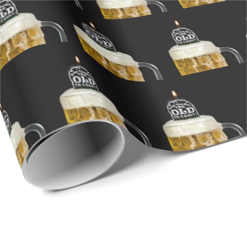 Over the Hill Tombstone Birthday Wrapping Paper