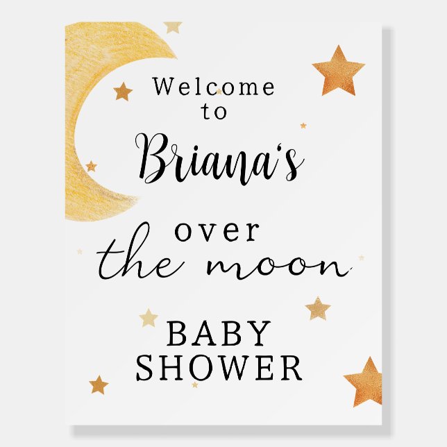 “Over the Moon” 2024 Baby Shower Welcome Sign (Front)