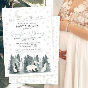 Over the moon adventure baby shower invitation