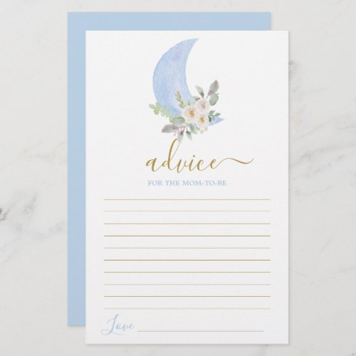 Over the moon Advice for Mom To Be card