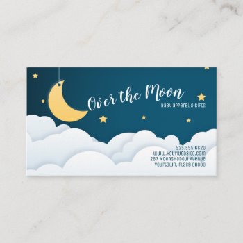 Over The Moon And Clouds Business Card by starstreambusiness at Zazzle