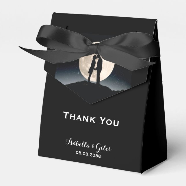 Over the Moon and Starry Night Wedding Favor Boxes (Front Side)