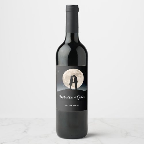 Over the Moon and Starry Night Wine Label