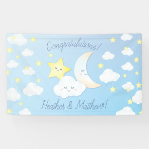 Over the Moon and Stars Baby Shower Banner