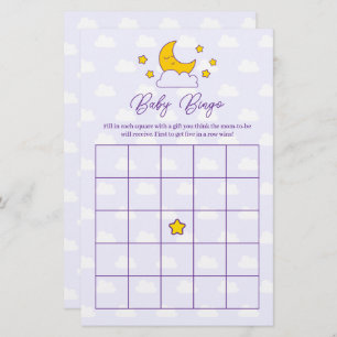 Over The Moon and Stars Baby Shower Bingo Game