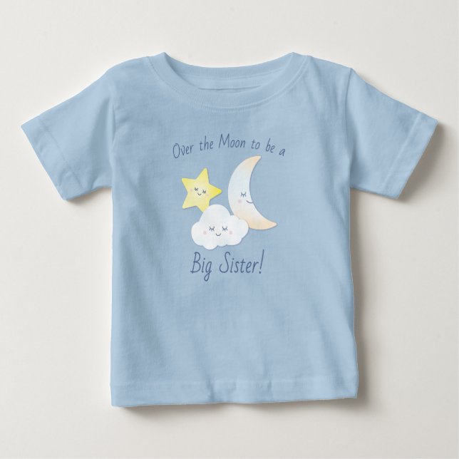 Over the Moon and Stars Baby T-Shirt (Front)