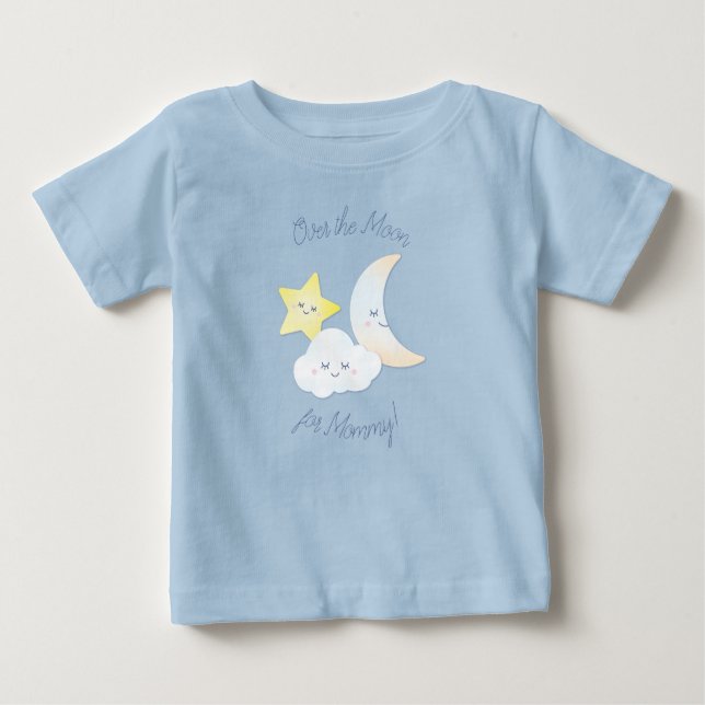 Over the Moon and Stars Baby T-Shirt (Front)