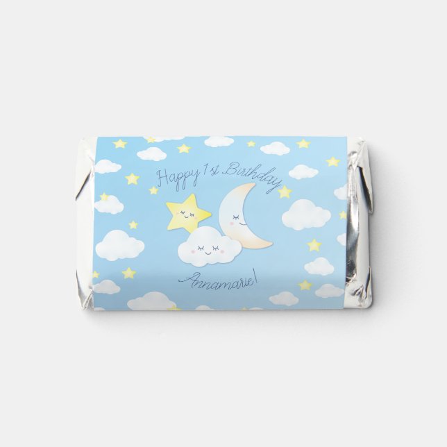 Over the Moon and Stars Birthday Party Hershey's Miniatures (Front)