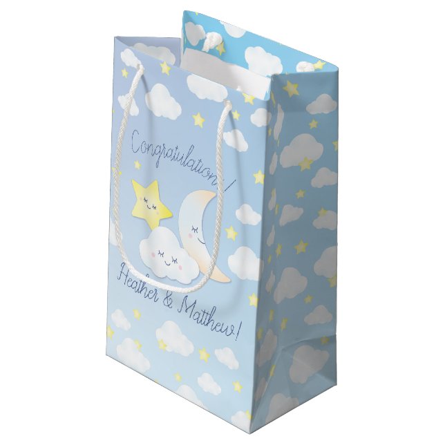 Over the Moon and Stars Small Gift Bag (Back Angled)