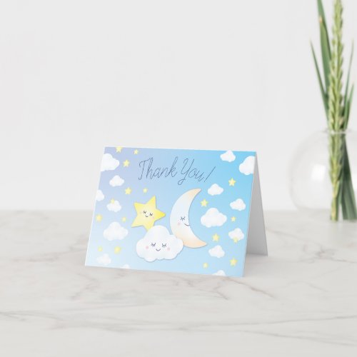 Over the Moon and Stars Thank You Card