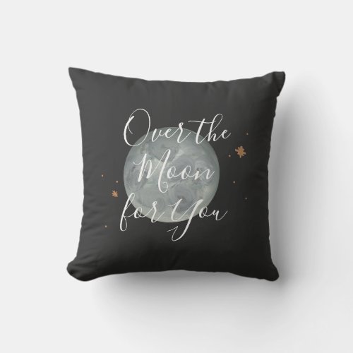 Over the Moon and Stars Throw Pillow