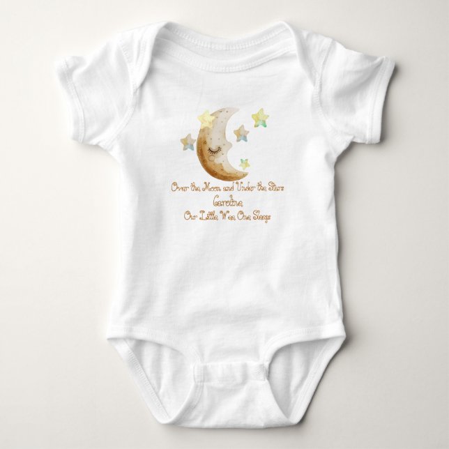 Over the Moon and Under the Stars  Baby Bodysuit (Front)